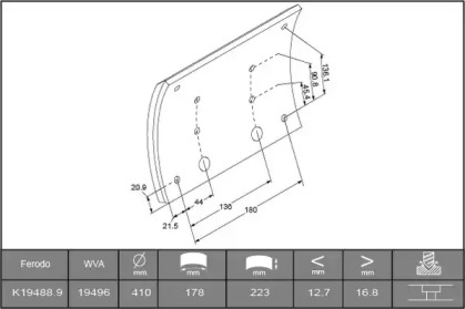 Комплект колодки тормозной накладки ABEX B2097167