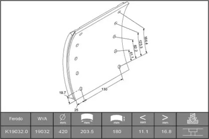 Комплект колодки тормозной накладки ABEX B2870970