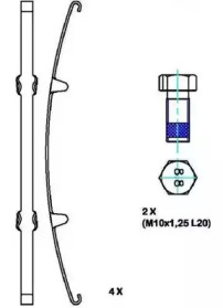 Комплект тормозных колодок DURON DCV1952B