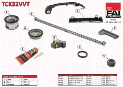 Комплект цепи привода распредвала FAI AutoParts TCK32VVT