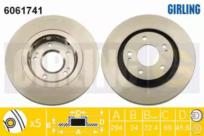 Тормозной диск GIRLING 6061741