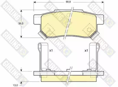 Комплект тормозных колодок GIRLING 6104999