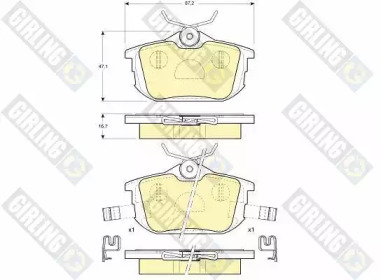 Комплект тормозных колодок GIRLING 6113141