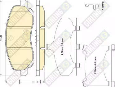 Комплект тормозных колодок GIRLING 6141429