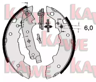 Комлект тормозных накладок KAWE 04470