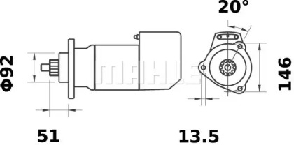 Стартер MAHLE ORIGINAL MS 505