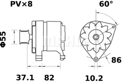 Генератор MAHLE ORIGINAL MG 524