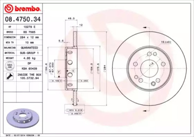 Тормозной диск BRECO BS 7565