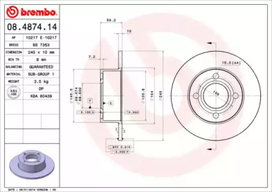 Тормозной диск BRECO BS 7353