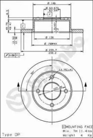 Тормозной диск BRECO BS 7524