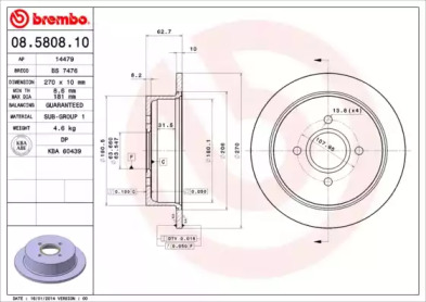 Тормозной диск BRECO BS 7476