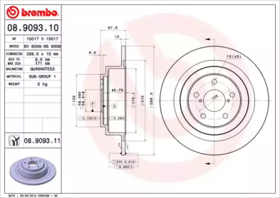 Тормозной диск BRECO BV 6009