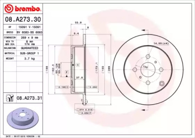 Тормозной диск BRECO BV 6083