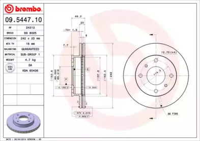 Тормозной диск BRECO BS 8025