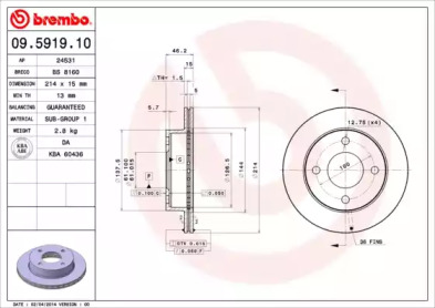 Тормозной диск BRECO BS 8160