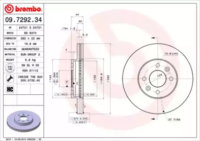 Тормозной диск BRECO BS 8374