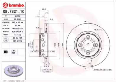 Тормозной диск BRECO BS 8363