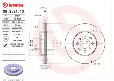 Тормозной диск BRECO BS 8556