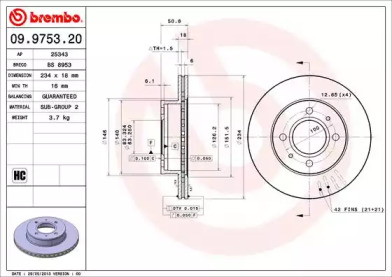 Тормозной диск BRECO BS 8953