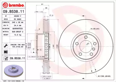 Тормозной диск BRECO BV 8960