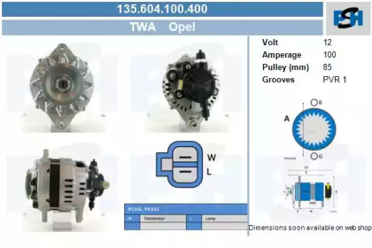 Генератор CV PSH 135.604.100.400