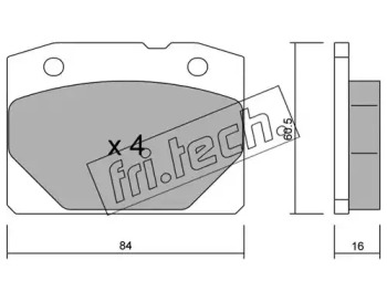 Комплект тормозных колодок fri.tech. 008.0