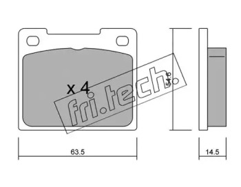 Комплект тормозных колодок fri.tech. 022.0