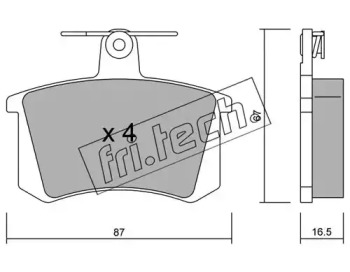 Комплект тормозных колодок fri.tech. 050.0