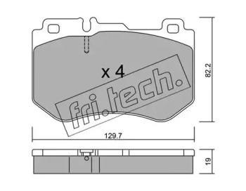 Комплект тормозных колодок fri.tech. 1042.0