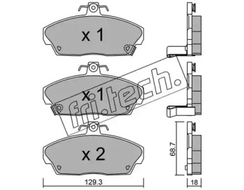 Комплект тормозных колодок fri.tech. 177.0