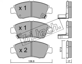 Комплект тормозных колодок fri.tech. 178.0