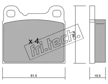 Комплект тормозных колодок fri.tech. 209.0