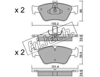 Комплект тормозных колодок fri.tech. 228.0
