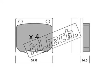 Комплект тормозных колодок fri.tech. 238.0