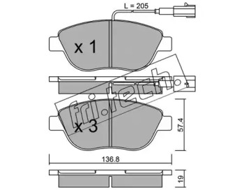 Комплект тормозных колодок fri.tech. 331.0