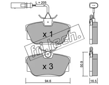 Комплект тормозных колодок fri.tech. 355.1