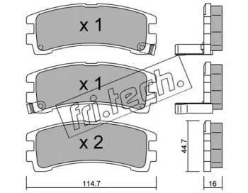 Комплект тормозных колодок fri.tech. 423.0