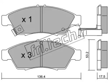 Комплект тормозных колодок fri.tech. 453.0