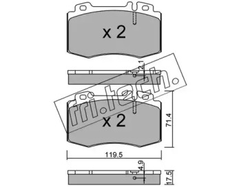 Комплект тормозных колодок fri.tech. 579.5