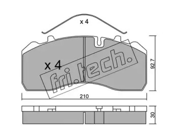 Комплект тормозных колодок fri.tech. 600.0