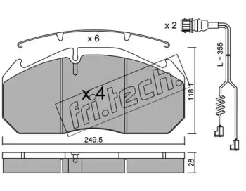 Комплект тормозных колодок fri.tech. 602.4W