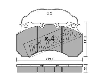 Комплект тормозных колодок fri.tech. 604.0