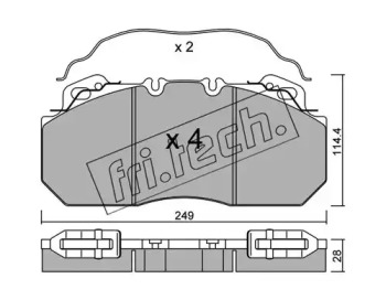 Комплект тормозных колодок fri.tech. 605.0