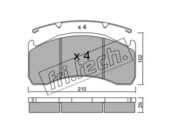 Комплект тормозных колодок fri.tech. 608.0