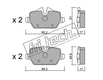Комплект тормозных колодок fri.tech. 657.0