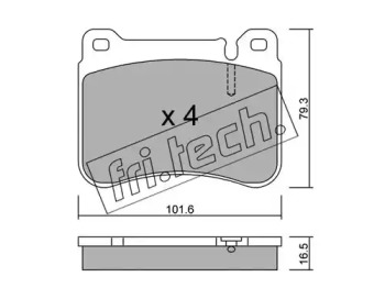 Комплект тормозных колодок fri.tech. 684.0