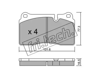 Комплект тормозных колодок fri.tech. 711.0