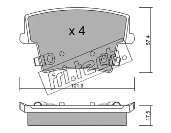 Комплект тормозных колодок fri.tech. 734.0