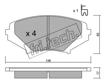 Комплект тормозных колодок fri.tech. 748.0