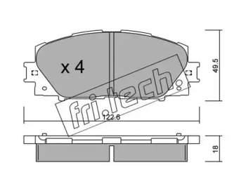 Комплект тормозных колодок fri.tech. 761.0